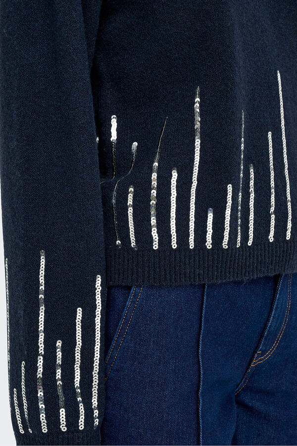 JDY Jersey cuello redondo azul