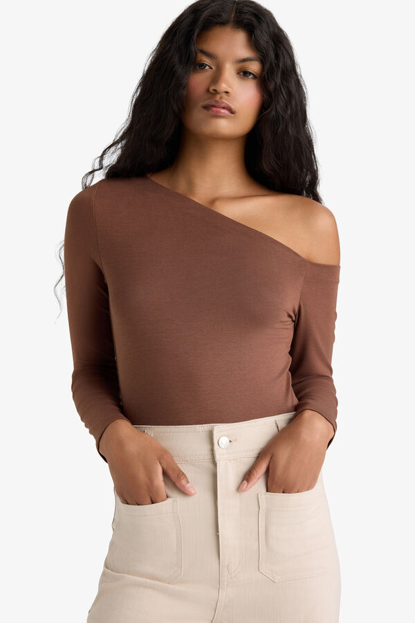 DeFacto Asymmetric T-shirt nude