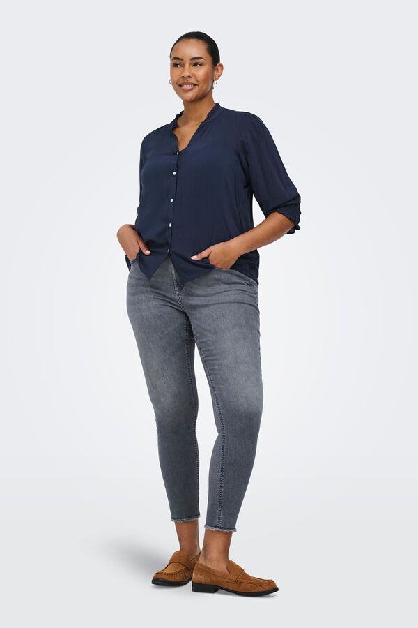 Only Carmakoma Elastic sleeve shirt plus size blue