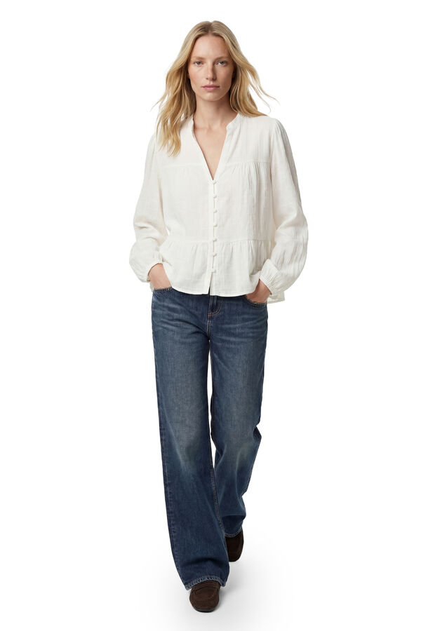 Koton Camisa de mangas abullonadas marfil