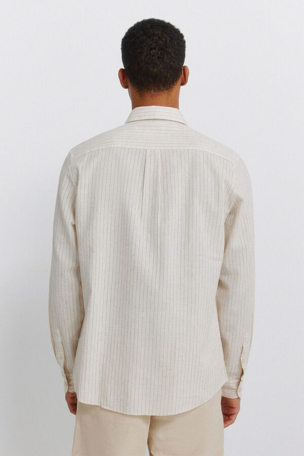 Springfield Striped linen shirt grey
