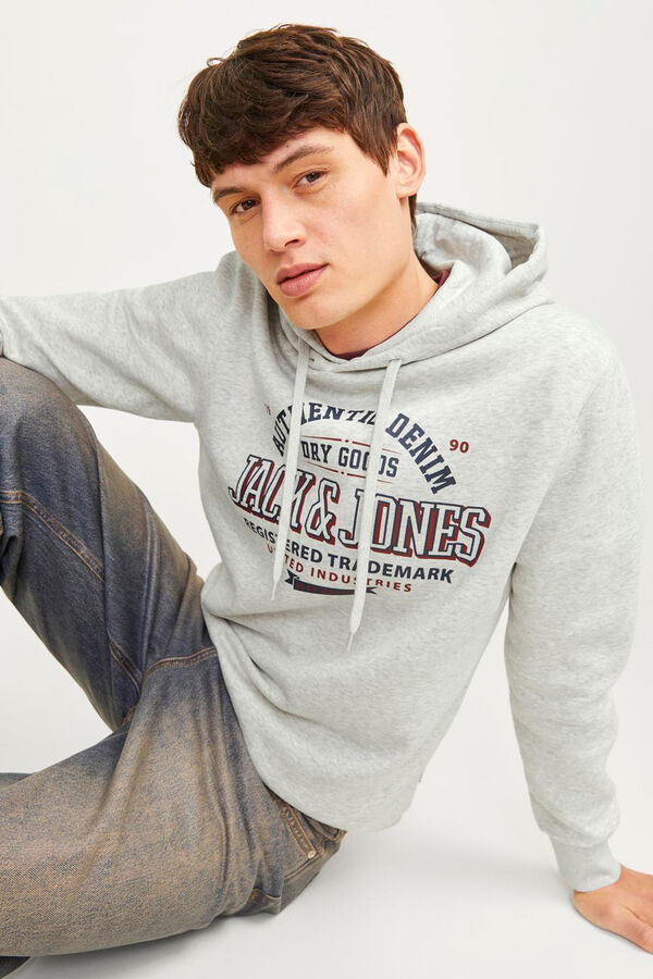 Jack & Jones Sweatshirt de capuz padr&atilde;o branco