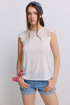 Springfield Plumetis two-fabric T-shirt brown