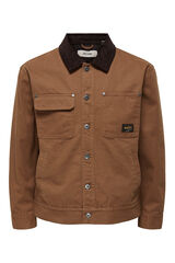 Only & Sons Chaqueta cierre de botones marr&oacute;n