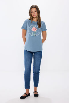 Springfield Cotton graphic t-shirt indigo blue