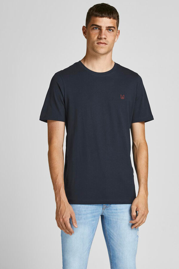Jack & Jones Camiseta slim fit algod&oacute;n azul