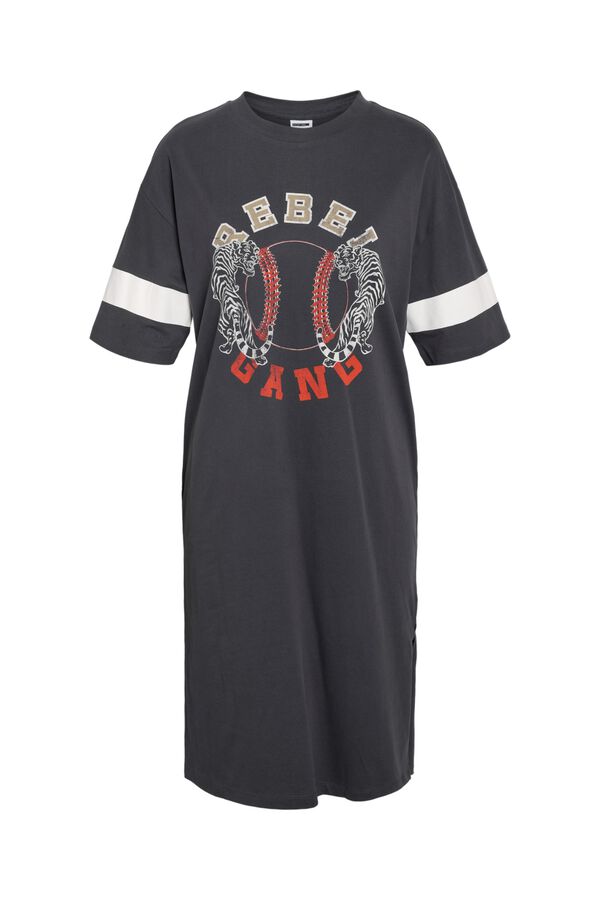 Noisy May Printed midi dress grey