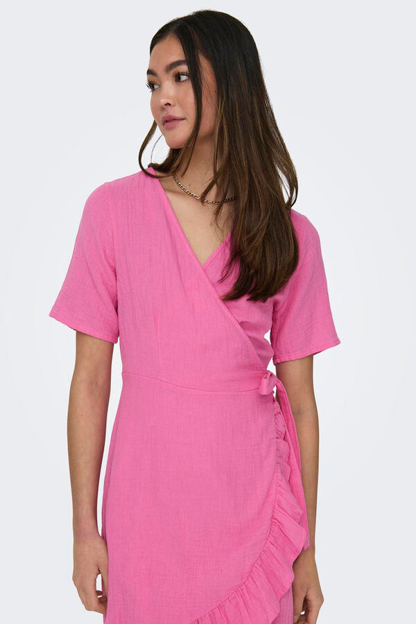 Springfield Short wrap dress pink