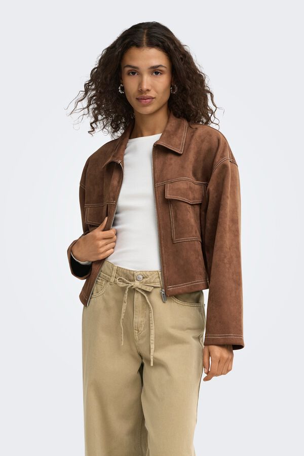 Only Vegan suede jacket brown