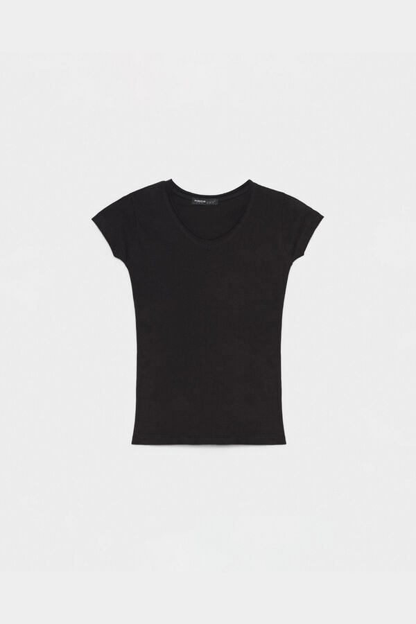 Inside V-neck T-shirt black