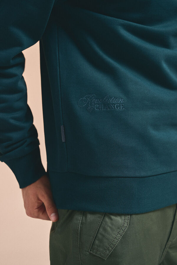 Springfield Pedri x Springfield embroidered sweatshirt dark green