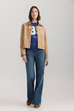 Springfield Faux suede jacket with pockets