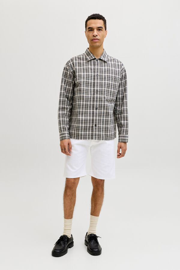 Jack & Jones Stone wash regular Bermuda shorts white