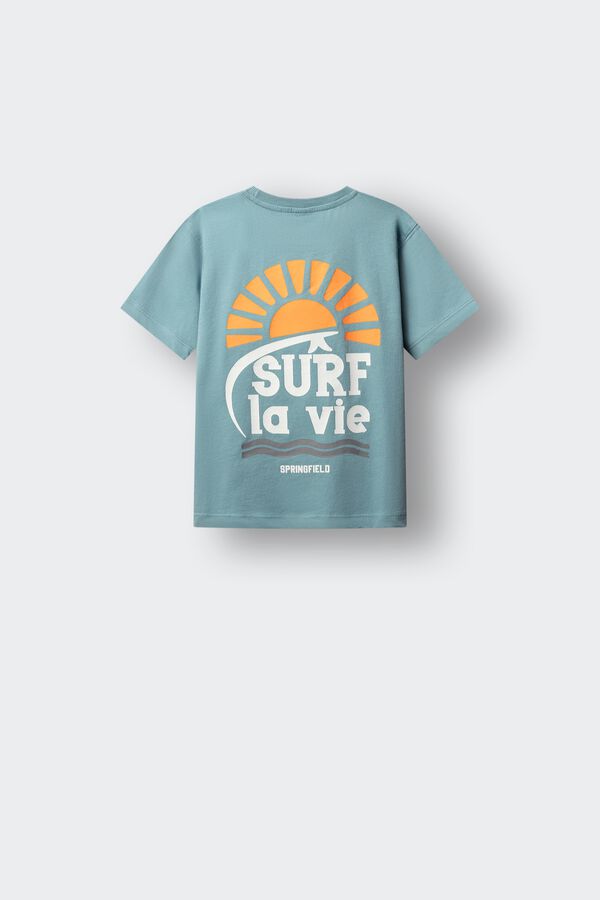 Springfield Kids Majica kratkih rukava "Surf la vie" za dečake Plava