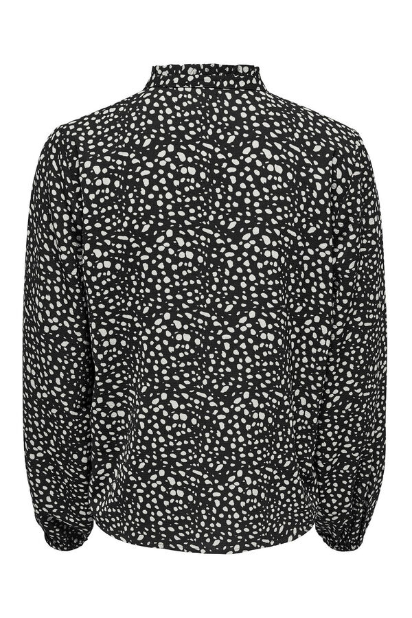 Springfield Printed long-sleeved blouse noir