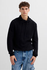 Inside High neck jersey-knit jumper black