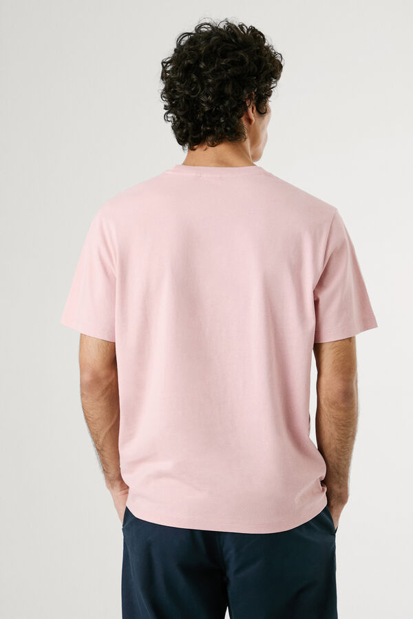 Pepe Jeans Camiseta de manga corta con logo bordado. rosa