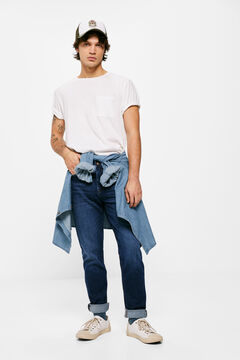 Springfield Medium-dark wash slim fit jeans bluish