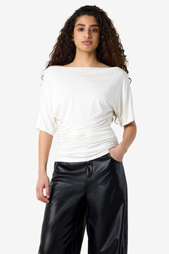 Noisy May Top drapeado off shoulder