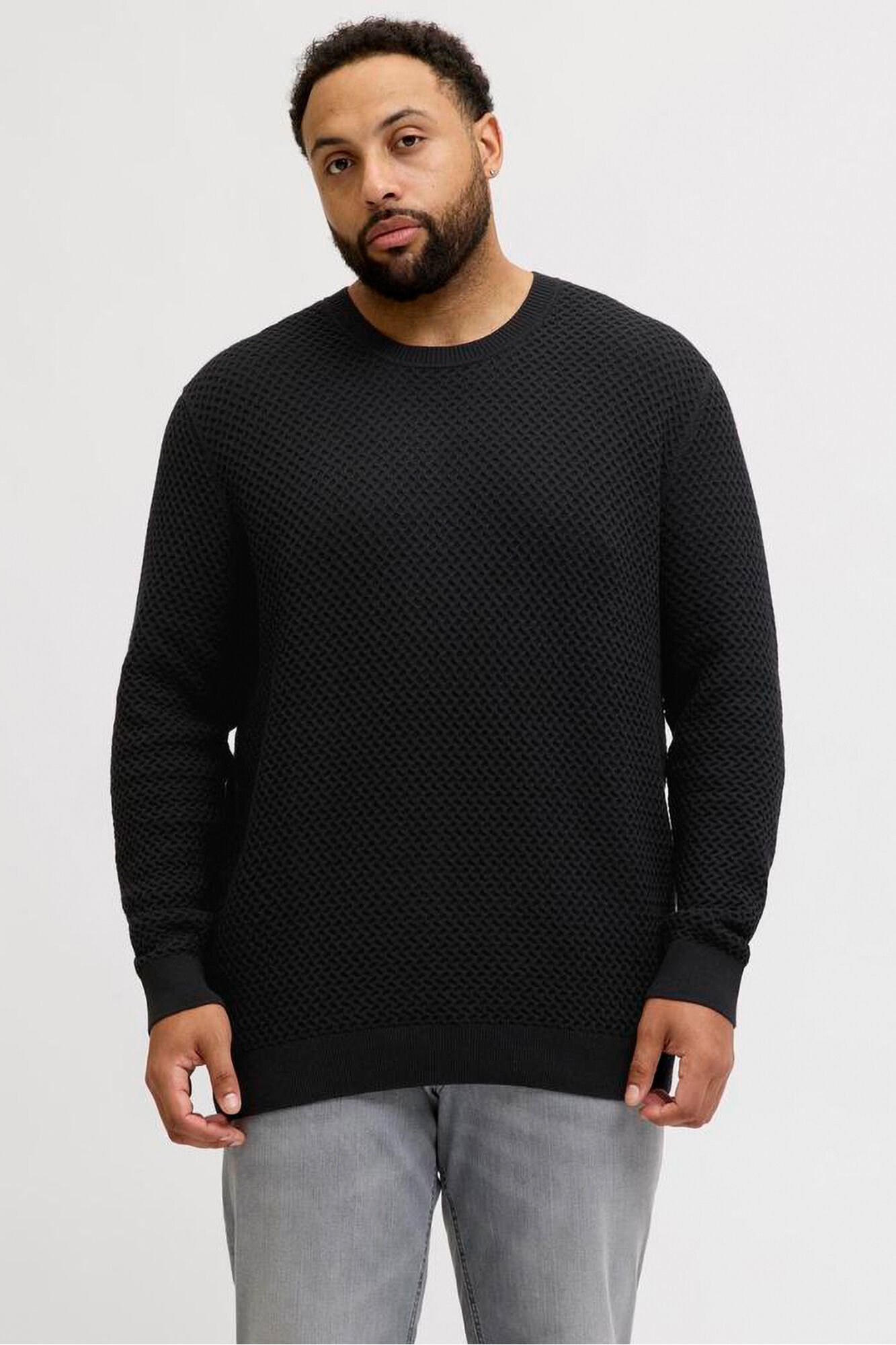 Jack & Jones PLUS Camisola b&aacute;sico de malha liso