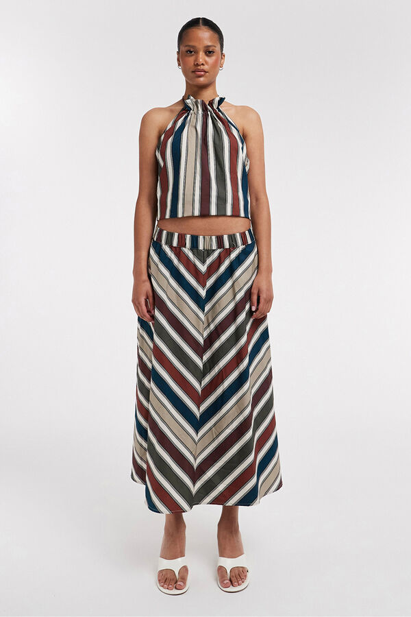 Topshop Saia midi estampada cru