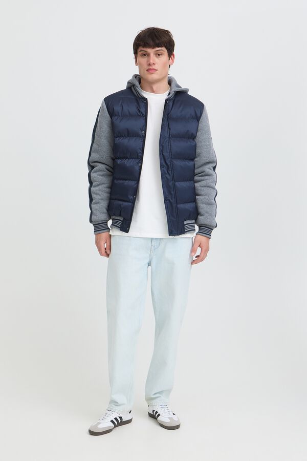 Blend Casaco acolchoado com capuz azul