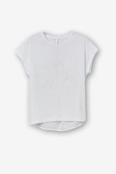 Springfield Camiseta Estampado Frontal con Relieve blanco