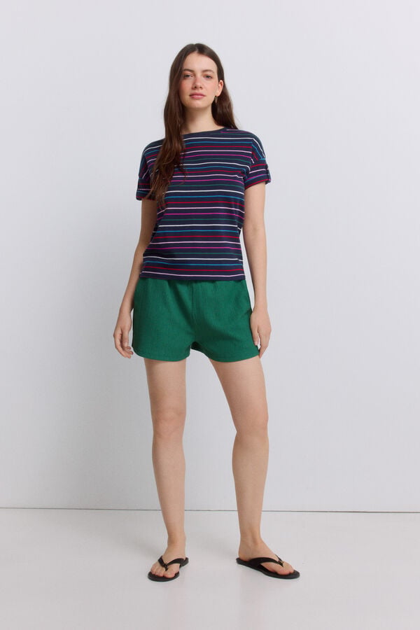 Springfield Striped short sleeve T-shirt blue