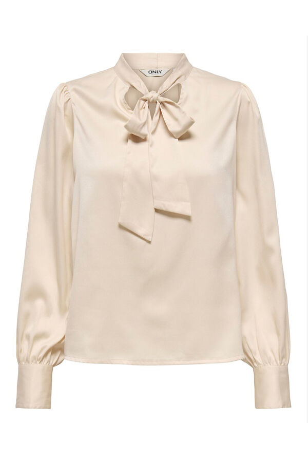 Only Bluse mit Satiniert Beige