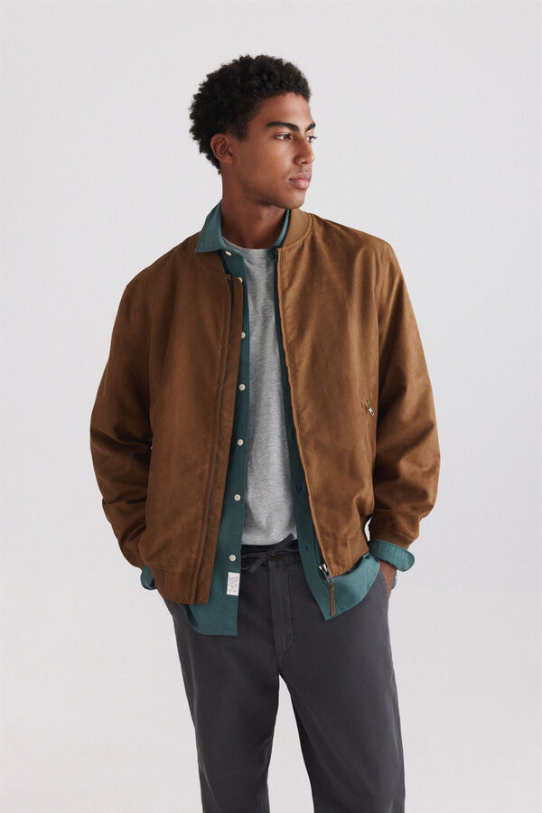 Springfield Faux suede jacket grey