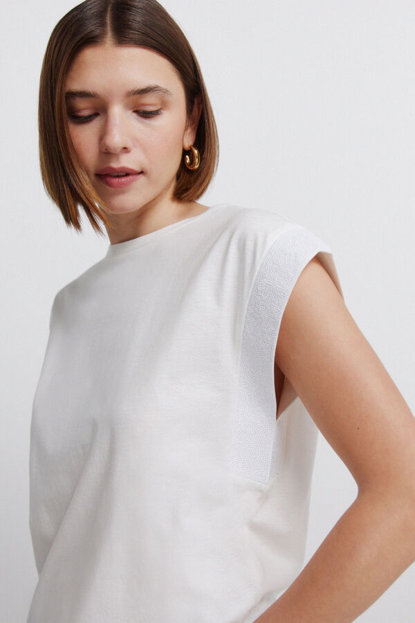 Springfield Sequin short sleeve T-shirt brown