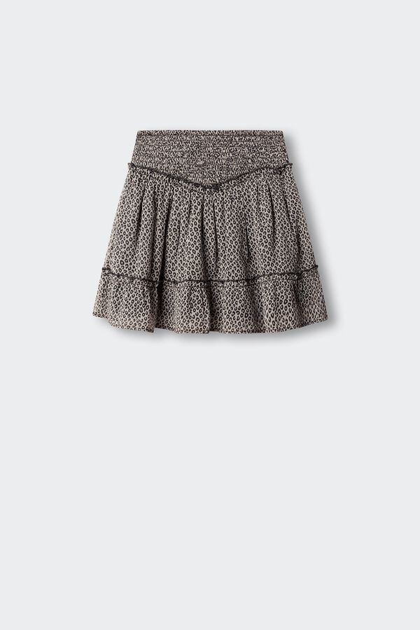 Springfield Kids Girls' animal print skirt grey