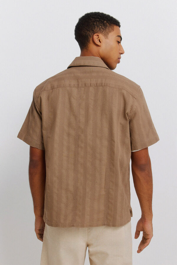 Springfield Camisa bowling manga curta jacquard cru