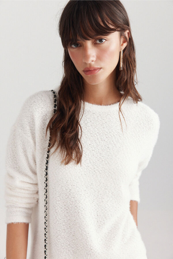 Springfield Lace fine long sleeve jumper white