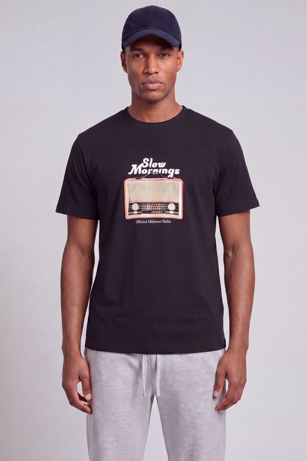 JJ REBEL T-shirt de manga curta regular preto
