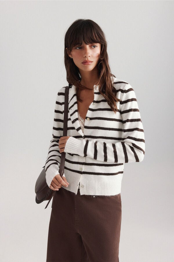 Springfield Soft touch knit jacket beige