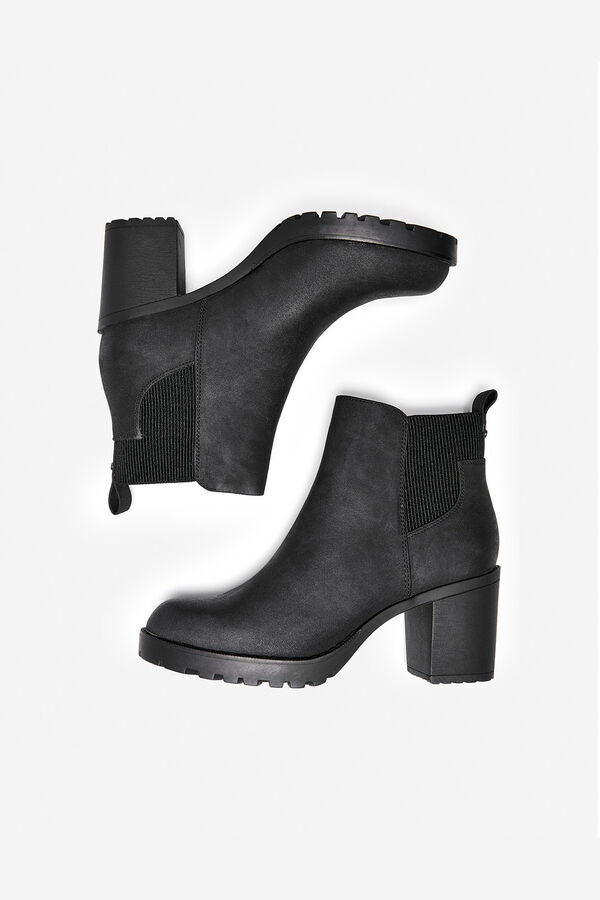 Only Chelsea-Stiefel aus veganem Leder mit Absatz Schwarz