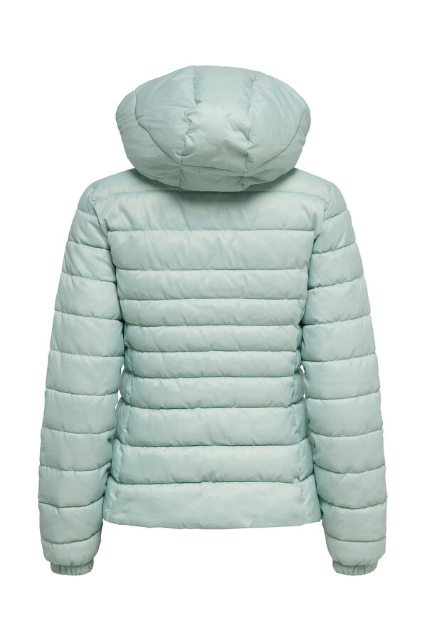 Springfield Quilted hooded puffer jacket steel blue