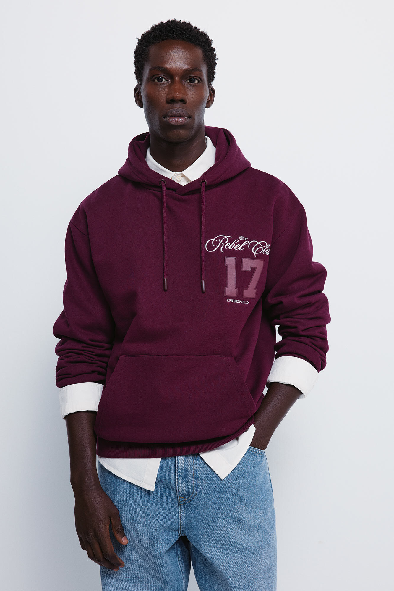 Springfield Embroidered hood sweatshirt