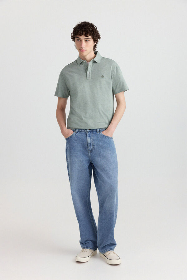 Springfield Microraya jersey slim fit polo shirt green