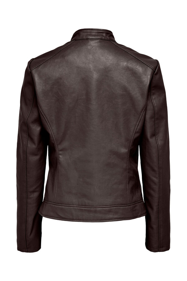 Springfield Faux leather biker jacket brown