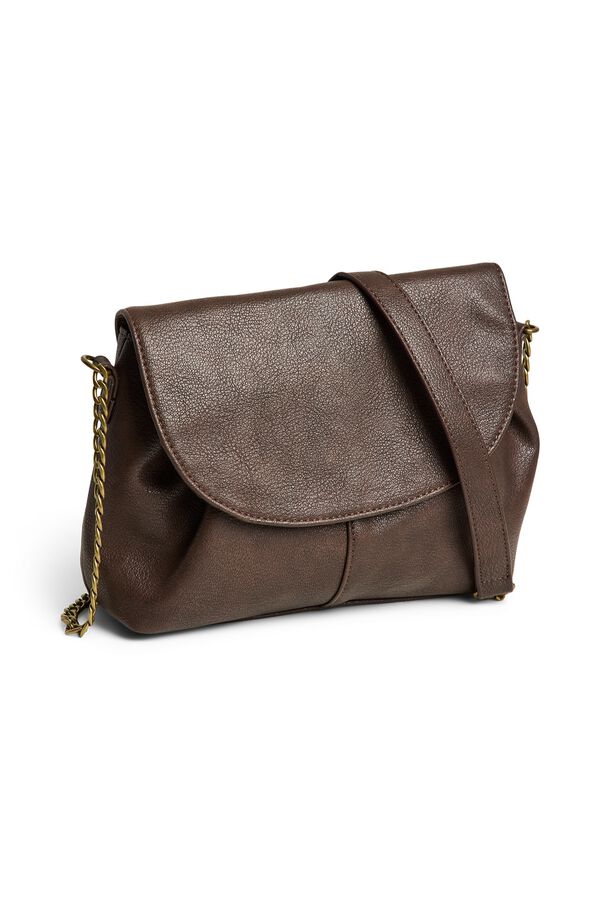 Pieces Crossbody bag with chain brown