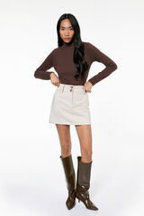 Koton T-shirt de gola alta cru