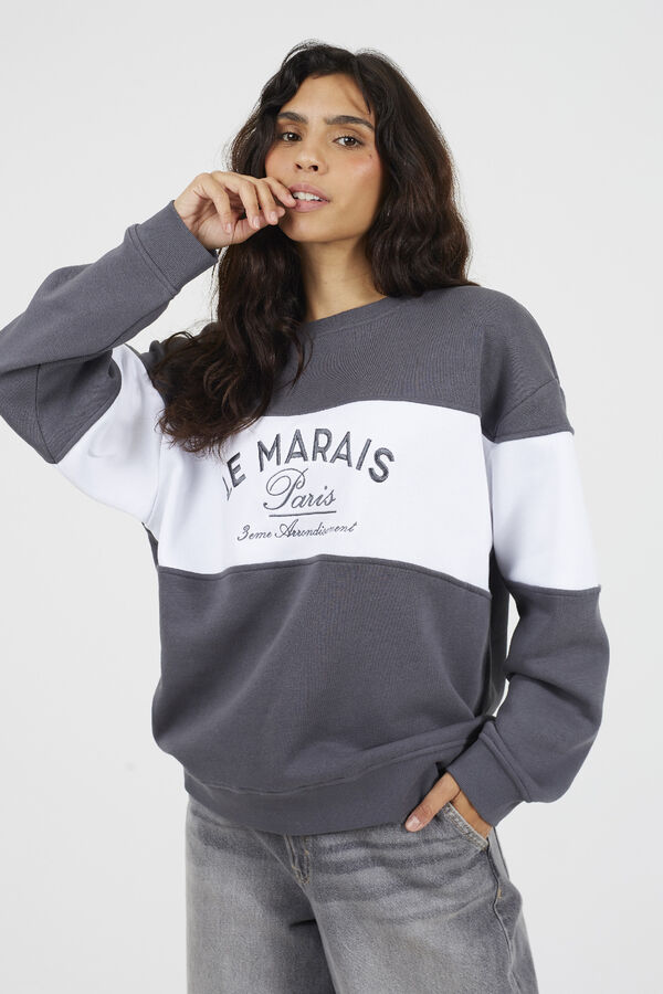 Brave Soul Sudadera con bordado gris