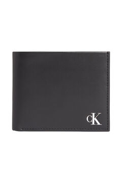 Springfield  Calvin Klein men's wallet in black smooth leather noir