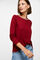 Springfield Two-tone Cable Knit T-shirt with Collar red