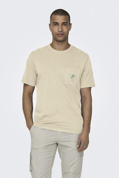 Springfield T-shirt with pocket and short sleeves pink