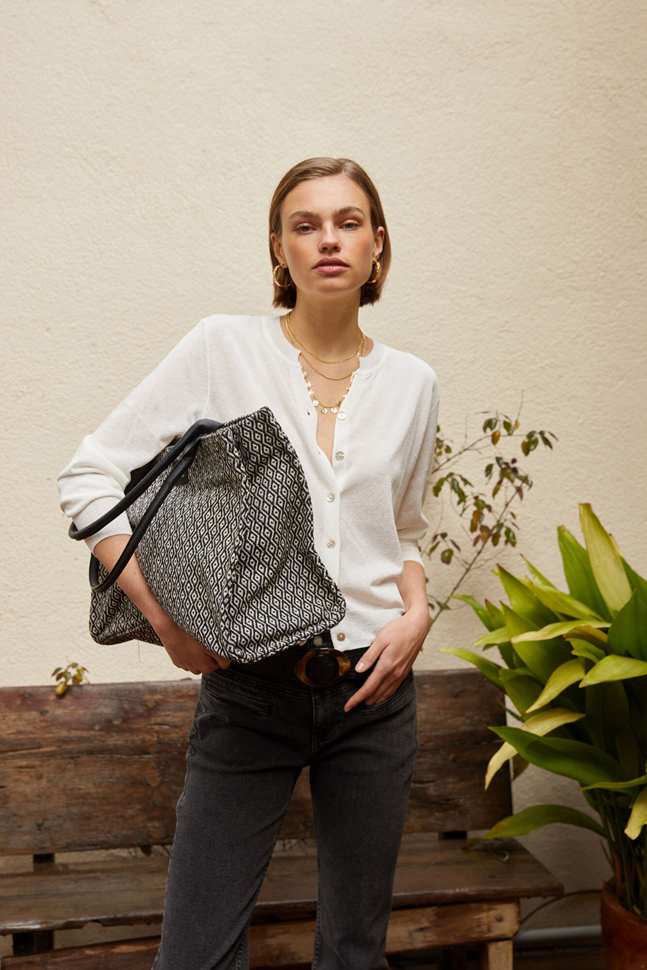 System Action Bolso jacuard de tela