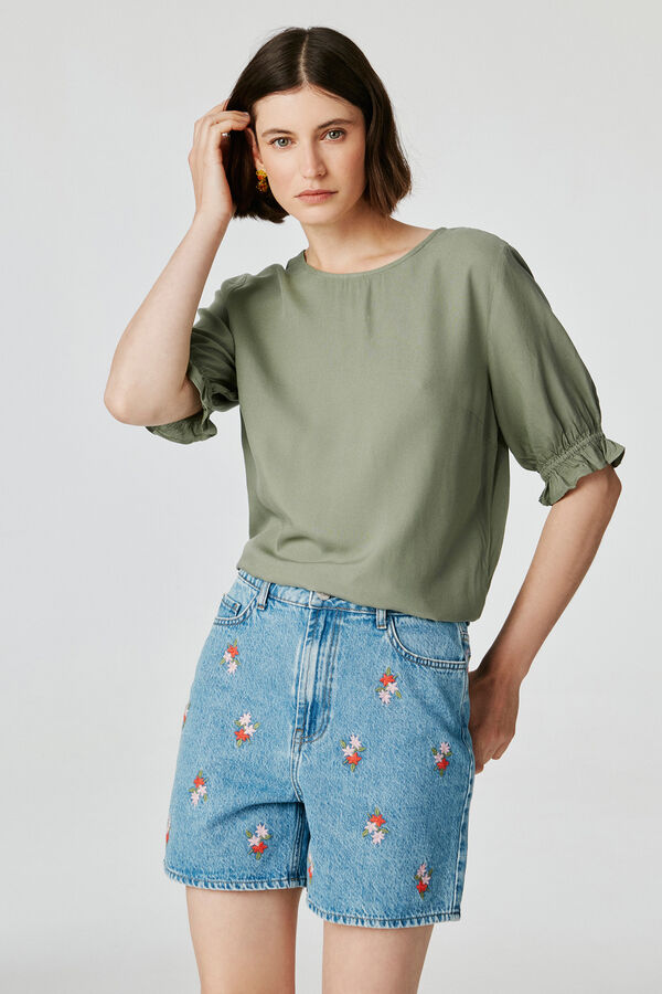 Springfield 3/4-length sleeve blouse green