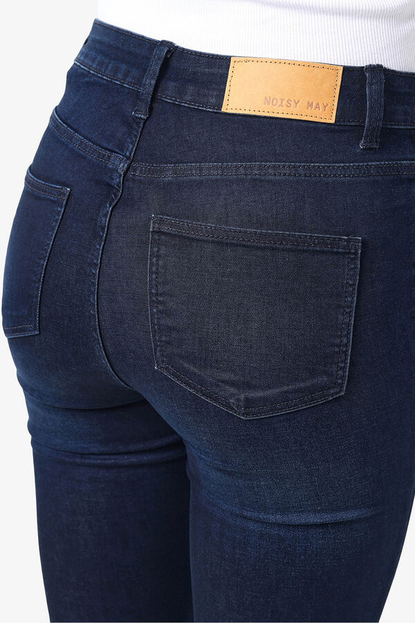Noisy May Mid- rise bell-bottom jeans blue